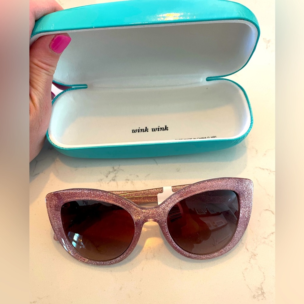 Kate Spade Glitter Lavender Cat Eye Sunglasses NWT